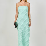 Strapless Ruffled Maxi Dress