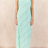 Strapless Ruffled Maxi Dress