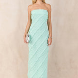 Strapless Ruffled Maxi Dress