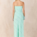 Strapless Ruffled Maxi Dress