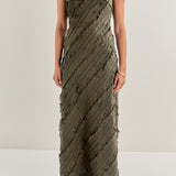 Strapless Ruffled Maxi Dress