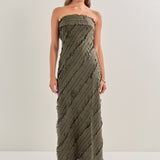 Strapless Ruffled Maxi Dress