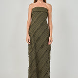 Strapless Ruffled Maxi Dress
