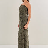 Strapless Ruffled Maxi Dress