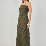 Strapless Ruffled Maxi Dress