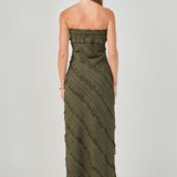 Strapless Ruffled Maxi Dress