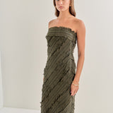 Strapless Ruffled Maxi Dress