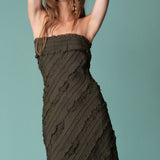 Strapless Ruffled Maxi Dress