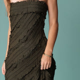 Strapless Ruffled Maxi Dress