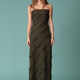 Strapless Ruffled Maxi Dress