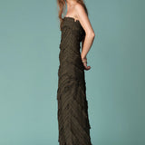 Strapless Ruffled Maxi Dress