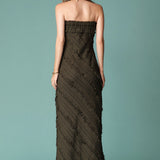 Strapless Ruffled Maxi Dress