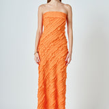 Strapless Ruffled Maxi Dress