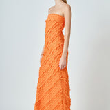Strapless Ruffled Maxi Dress
