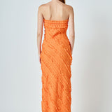Strapless Ruffled Maxi Dress