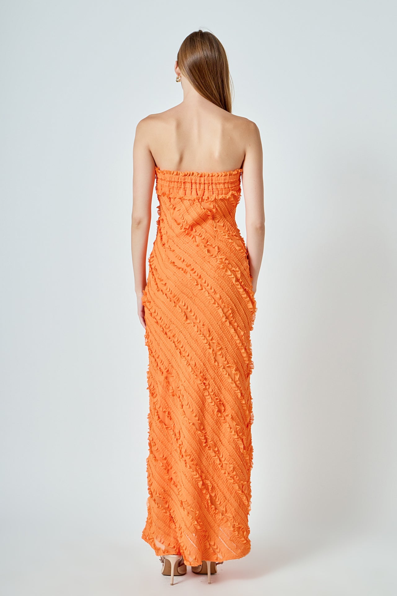 Strapless Ruffled Maxi Dress Endless Rose Strapless Ruffled Maxi Dress Endless Rose