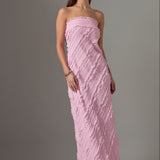 Strapless Ruffled Maxi Dress