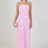 Strapless Ruffled Maxi Dress