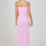 Strapless Ruffled Maxi Dress