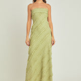 Strapless Ruffled Maxi Dress