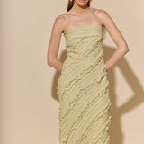 Strapless Ruffled Maxi Dress
