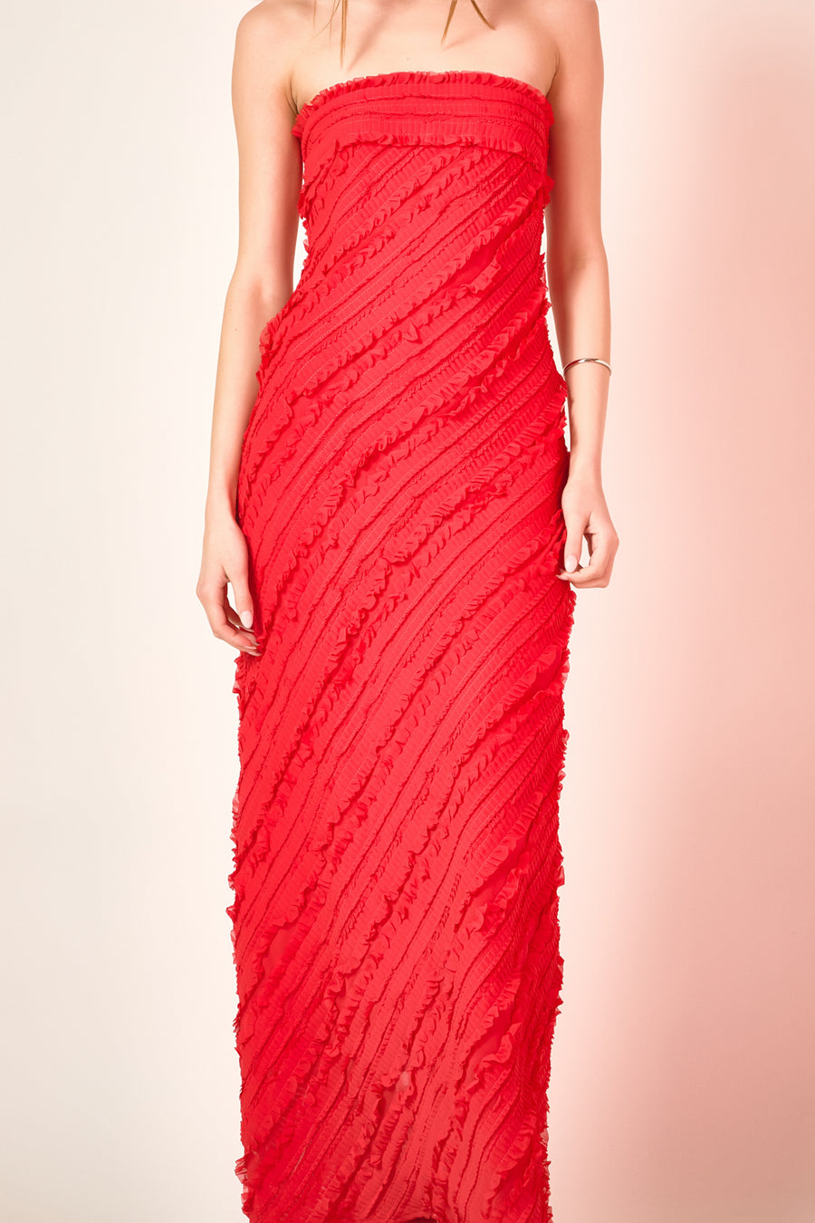 STRAPLESS MAXI DRESS RITES OF ROSES main image 0