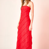 Strapless Ruffled Maxi Dress