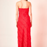 Strapless Ruffled Maxi Dress