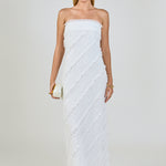 Endless Rose - Strapless Ruffled Maxi Dress Orange / S Endless Rose - Strapless Ruffled Maxi Dress Orange / S