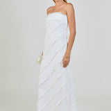 Strapless Ruffled Maxi Dress