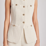 Lauren Tweed Buttoned Long Split Top