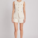 Lauren Tweed Buttoned Long Split Top