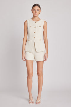 Lauren Tweed Buttoned Long Split Top