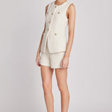 Lauren Tweed Buttoned Long Split Top