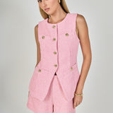 Lauren Tweed Buttoned Long Split Top