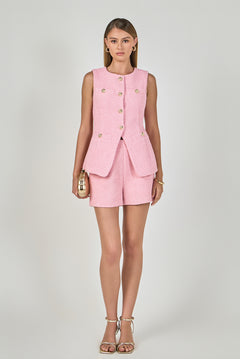 Lauren Tweed Buttoned Long Split Top