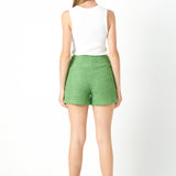 Tweed Buttoned Shorts