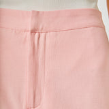 Front Slit Linen Midi Skirt