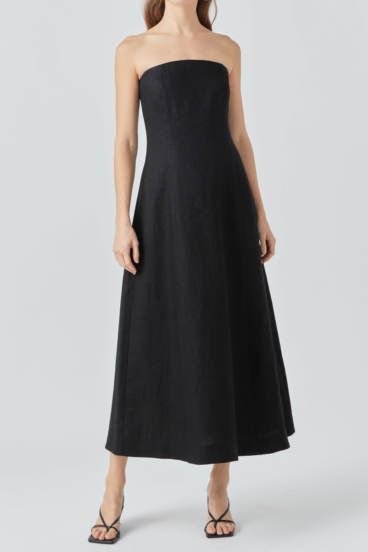 Linen Strapless Dress – Endless Rose