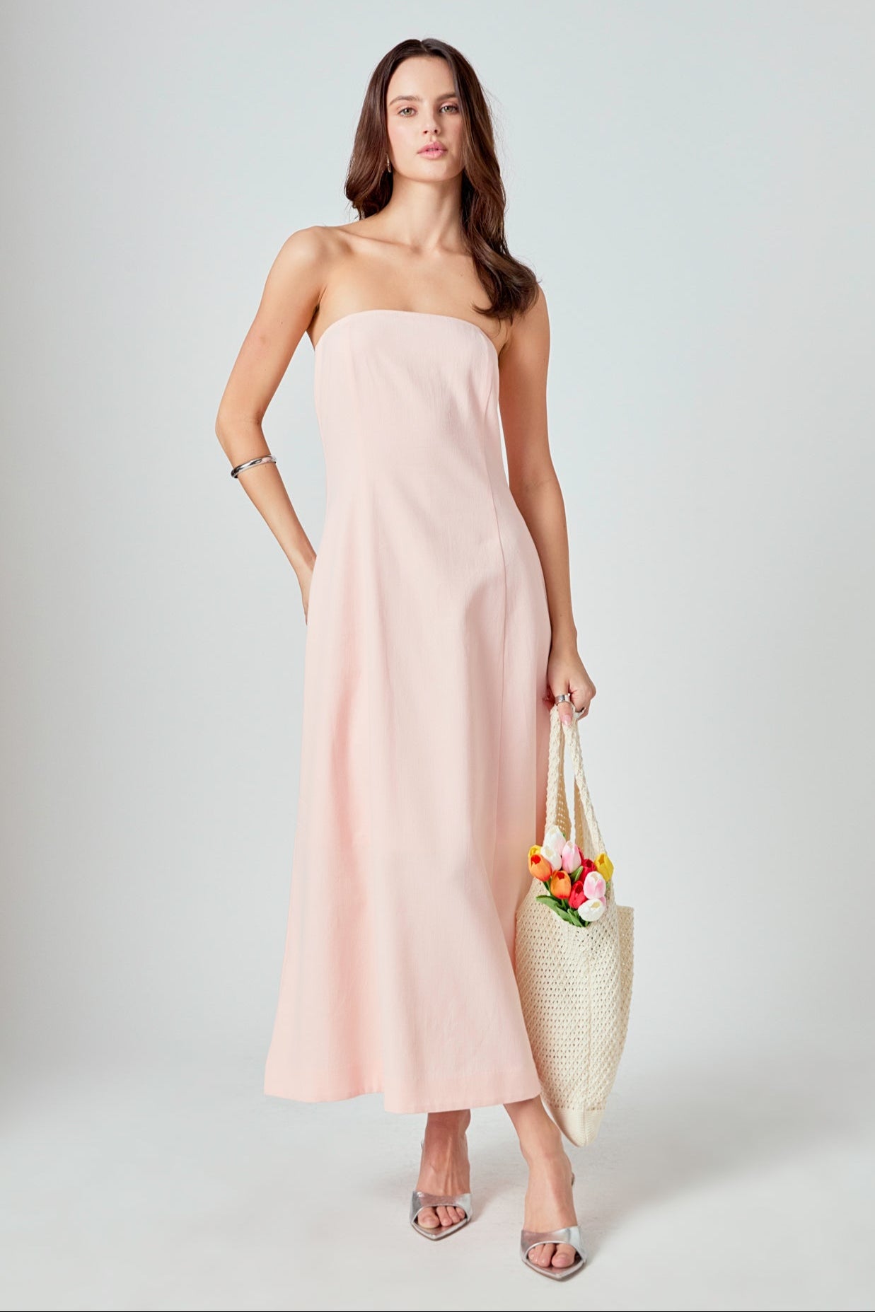 Whitney Linen Strapless Dress Endless Rose Whitney Linen Strapless Dress Endless Rose