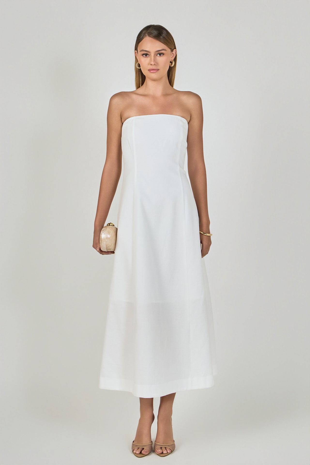 chinese dress ladies Ivory Journey Linen Maxi Dress