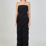 Strapless Ruffled Maxi Dress