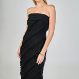 Strapless Ruffled Maxi Dress