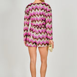 Chevron Sequins Wrapped Romper