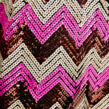 Chevron Sequins Wrapped Romper