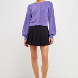 Puff Sleeve Knit Cardigan