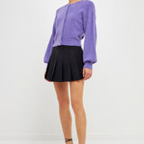 Puff Sleeve Knit Cardigan