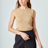 Ribbed Sleeveless Top