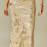 Printed Foil Maxi Skirt