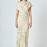 Printed Foil Maxi Skirt